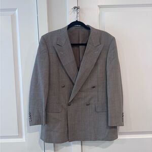 VINTAGE Burberrys Men's Gray Double-Breasted Blazer